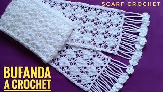 Hermosa Bufanda Tejida a Crochet Paso a PasoHow to Crochet Scarf for WomanChalina a Ganchillo [upl. by Kenneth78]