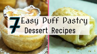 7 Easy Puff Pastry Dessert Recipes [upl. by Reinert]