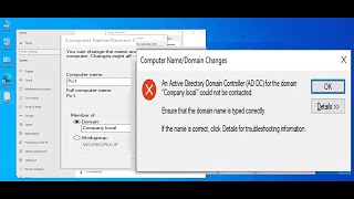 How To Solve Unable Join Domain Windows 10 An Active Directory Domain Controller Could Not Contacted [upl. by Atilol408]