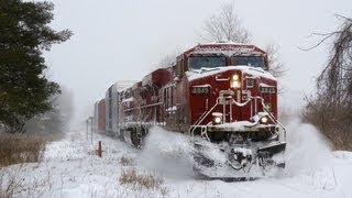 CP Trains in a Snow Storm HD [upl. by Derick864]