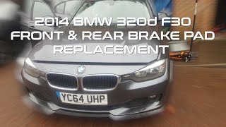 2014 BMW 320d F30  Front amp Rear brake pads  Sensors replacement [upl. by Arualana343]