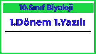 10Sınıf Biyoloji 1Dönem 1Yazılı Yeni Sisteme Göre2024 [upl. by Willie]