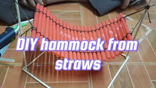 DIY Hammock from straws 10minutesdiy diycrafts [upl. by Nanon270]