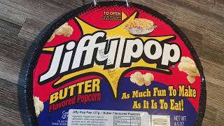 Jiffy Pop Popcorn Review  Making [upl. by Mikal387]