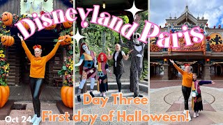 Disneyland Paris Day 3 First day of Halloween Halloween parades and characters October 2024 🎃 [upl. by Orlantha595]