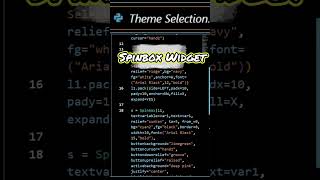 14 Theme Selection👌  Python tkinter coding python shorts [upl. by Conover]