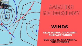 CPLATPL Aviation Meteorology  WINDS  Isobars  Geostrophic  Gradient  Foehn winds  Sea breeze [upl. by Kcirb]