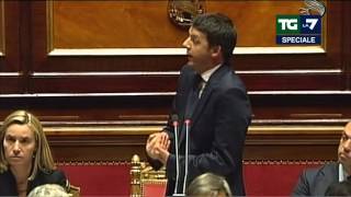 Fiducia al Senato  Il discorso di Matteo Renzi 24022014 [upl. by Enelyw]