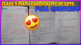 Class 9 MathCardinality Of Sets Full Exercise😍🥰alonegamersofficial class9 class9mathssets [upl. by Alo]