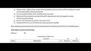 Retirement of Partners Important Questions for Class 12 Final Exam [upl. by Loux215]