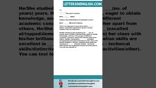 Recommendation Letter for Graduate School Admission [upl. by Edmea]