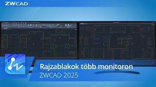 A ZWCAD 2025 újdonságai  Rajzablakok több monitoron [upl. by Nonac]