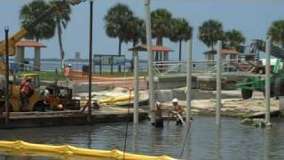 Jetting and Driving TuffDock Pilings at Parrish Park 1 [upl. by Nyrak914]