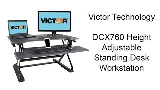 Victor DCX760 Height Adjustable Standing Desk with Keyboard Tray [upl. by Fesuy]