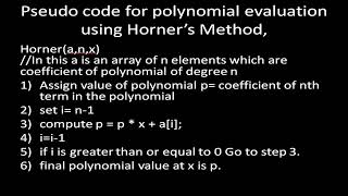 Horners Method  MCS211 Assignment 2022 Q3a Evaluate px 3x42x35x7 at x2 using Horne’s rule [upl. by Aspa578]