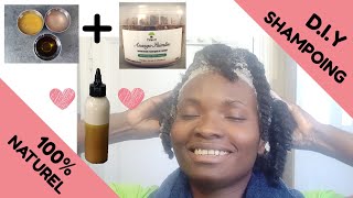 🇨🇮23• Recette SHAMPOING MAISON 100 NATUREL au savon noir cheveux crépus propres amp souples Valèh Té [upl. by Ahsinotna]