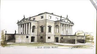 Sketch of Andrea Palladio´s Villa Rotonda [upl. by Ymor]