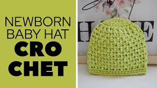 Easy Baby Hat Half Double Crochet FPHDC BPHDC [upl. by Adav421]