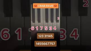 🦀 CRAB RAVE PIANO TUTORIAL SUPER EASY 🦀 shorts tutorial piano fyp [upl. by Oicnerolf]