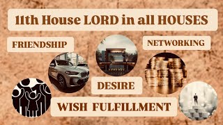 11th house lord in all houses  11th house in vedic astrology  11th lord mahadasha [upl. by Riamo]