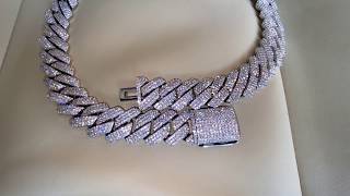 19mm Prong Set Cuban Link Chain  Diamonds  Twenty 7 Links [upl. by Yrram]