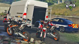 UN CAMION REMPLI DE MOTOS VOLÉES COURSE POURSUITE VS LA GENDARMERIE  GTA V RP MOD [upl. by Erick]