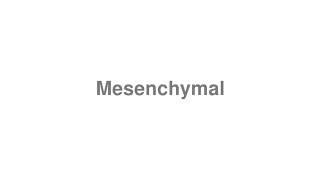 How to Pronounce quotMesenchymalquot [upl. by Drannek]