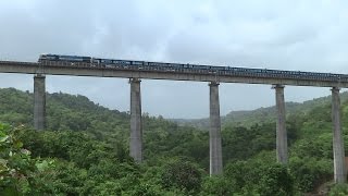 Train On Indias Tallest Bridge  Panval Viaduct  Konkan Railways Mandovi Express [upl. by Oswal859]