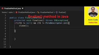 Finalize method in Java [upl. by Dlorah]