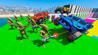 RPG vs COCHES BLINDADOS LOS ALIENS ATACAN LOS SANTOS  GTA 5 ONLINE [upl. by Asela]