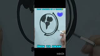 Easy Globe Drawing art painting draw artist how to draw [upl. by Eetnuahs]