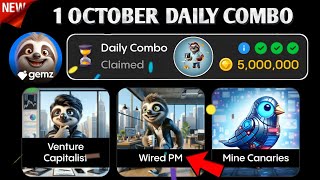 Gemz Daily Combo 2 October  Gemz Daily Code 2 October  Daily Combo Today [upl. by Sherman]