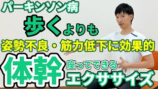 【パーキンソン病を克服！】無理して歩くよりも筋力低下や姿勢崩れを改善できる椅子に座って行う体幹エクササイズ [upl. by Haiacim]