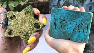 CRUSHING WET VS DRY FLORAL FOAM AND GUESS THE COLOR GLITTER FOAM SATISFYING ASMR P4 [upl. by Doro]