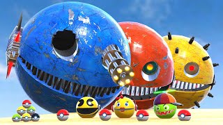 PACMAN VS MONSTER ROBOT PACMAN VS CARTOON CAT [upl. by Evangelina]