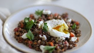 Warm Lentil Salad with Eggs Healthy Appetite with Shira Bocar [upl. by Ratep]