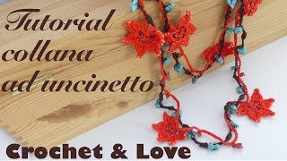 Tutorial collana Autunno ad uncinetto con perline [upl. by Jaine869]