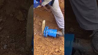 Clever installation process of pipe adapters with hammer and wood [upl. by Ellened]