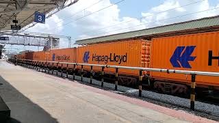 Hapag Lloyd Goods Train Departing from BANGARAPET JN WAG9HC Green Electric indianrailways railway [upl. by Rodl]