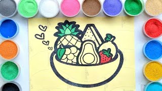 Sand Painting Fresh Fruits For Kids and Toddler [upl. by Couture924]