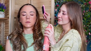 ASMR SOFT Curls Hairstyle amp Braids  Hair Parting and Brushing Braiding Soft Spoken Unintentional [upl. by Ahsiekim696]