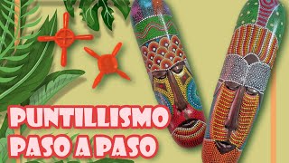 PUNTILLISMO paso a pasoMASCARA AFRICANA [upl. by Ahsirek]