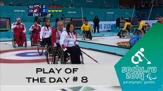 Day 8  Wheelchair curling play of the day  Sochi 2014 Paralympic Winter Games [upl. by Freeland23]