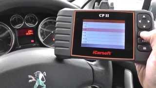 iCarsoft CP II Diagnose Airbag Warning Light Peugeot Citroen [upl. by Arluene]