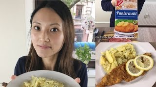 Pork schnitzel pork cutlets with potato salad German recipe 5 德国炸猪排 [upl. by Fonda]