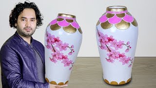 Big Size Paper Flower vase  Cement Flower vase  Corner flower vase [upl. by Mackler]