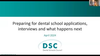 Teacher and careers adviser webinar Preparing for dental school applications and interviews [upl. by Baelbeer]