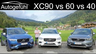 Volvo XC SUV comparison XC90 vs XC60 vs XC40 head 2 head  Autogefühl [upl. by Riggins]