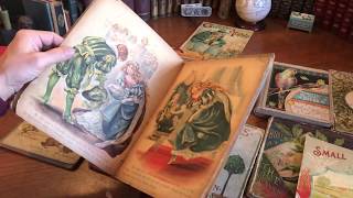 Childrens Books 1880s1916 Colorful lot x 10 w many chromolithography plates [upl. by Erminna]