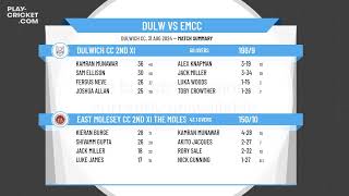 Dulwich CC 2nd XI v East Molesey CC 2nd XI The Moles [upl. by Branscum]